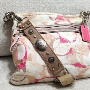 Euc Rare Coach Signature C's Multi-colored Shoulder Bag Purse